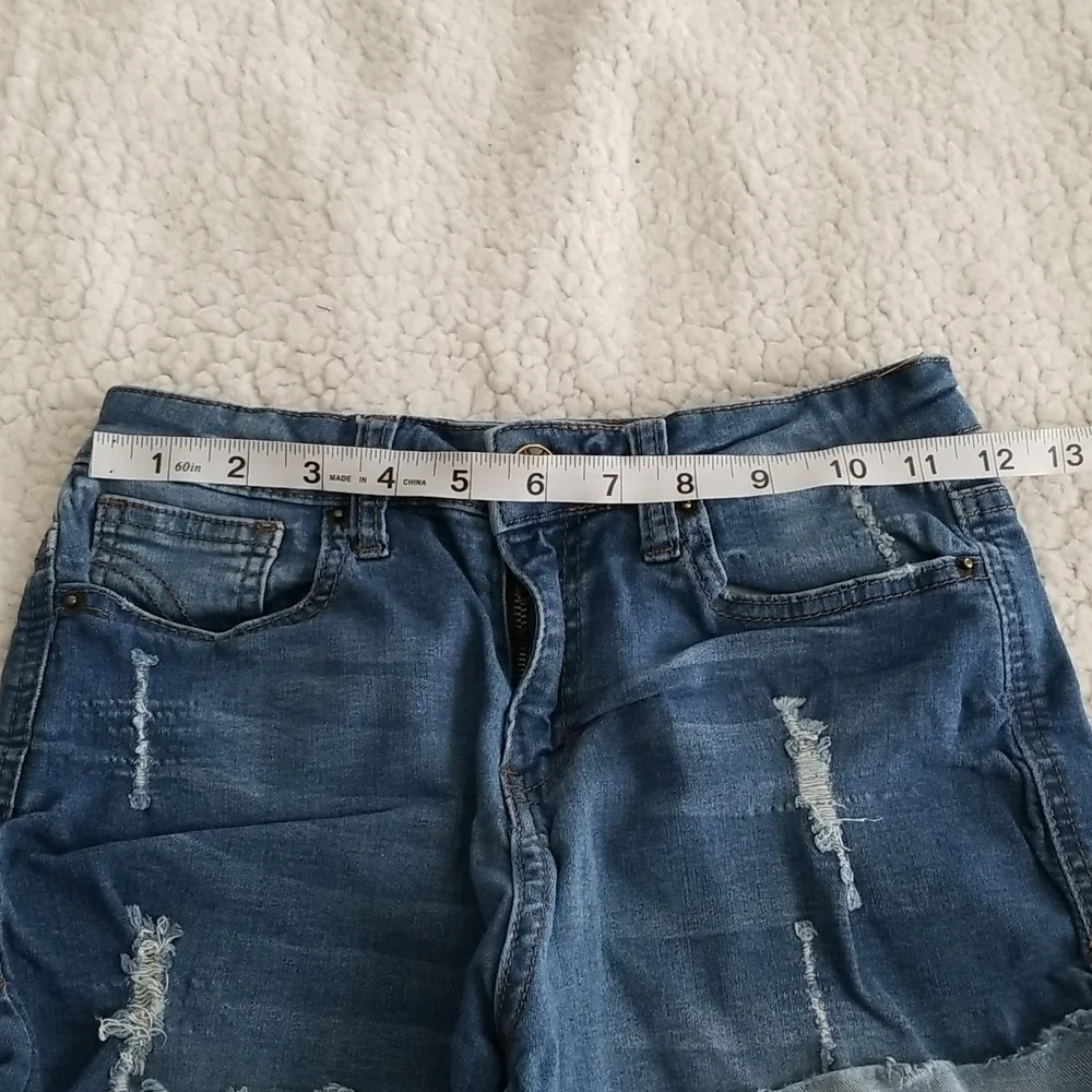 Angel Kiss Women's Mid Rise Distressed Denim Shorts